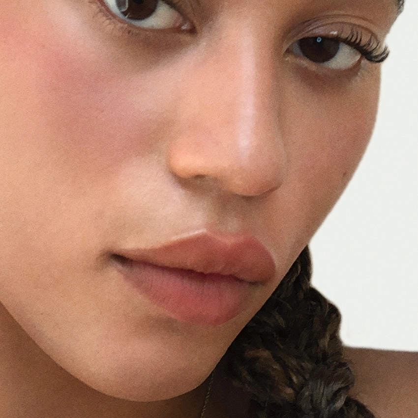 Rare Beauty makeup model featured on the site